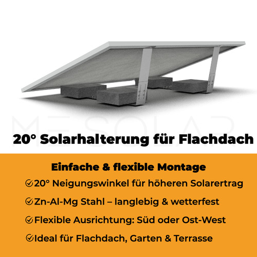Solarhalterung flachdach - 20°,