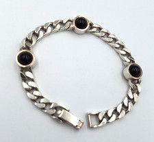 Schönes Armband Silber 925 mit Onyx signiert FS Franz Scheurle