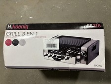 H.koenig  Combi-Grill 3in1 Tischgrill "hot dog", Fondue und Raclette I NEU