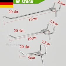 60 Stk. Lochwandhaken Metall Haken für Euro Lochwand Hakensortiment Hakenset DE