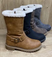 Damen Stiefeletten warm gefüttert Stiefel Winter Boots Herbst Schuhe ST8 NEU