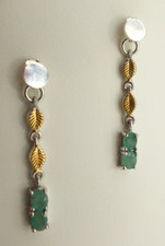 Smaragd - Ohrringe, Ohrhänger, Ohrstecker     Sterlingsilber 925