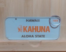 KAHUNA HAWAII 1989 Schlüsselanhänger Keychain Nummernschild Mini Kennzeichen