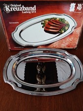 WMF Kreuzband Servierplatte Cromargan in OVP 41,5 x 27 cm