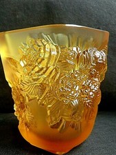 KRISTALL VASE AMBRE LALIQUE