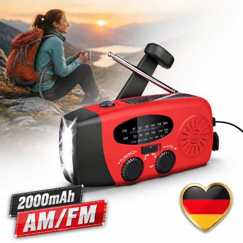 2000mah solar handkurbel - handkurbel, handy