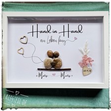 Steinbild❣️"Hand in Hand  " zur HOCHZEIT, DINA 4 personalisierbar, handmade, 3D