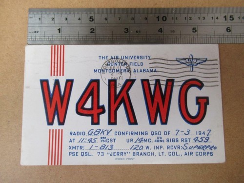 Vintage radio qsl karte w4kwg - radio,