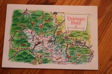 AK (DDR) Landkarte  THÜRINGER WALD II 1972