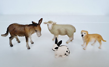 Schleich Set Esel 13212 Schaf 13283 Hund Hase 13121 Tiere Bauernhof Farm