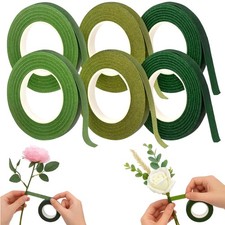 Floristenband, 6 Stück Floristenkrepp, Blumenband in Grün für Blumenarrangeme...