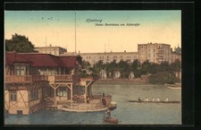 Ansichtskarte Hamburg, Neues Bootshaus am Alsterufer 1910 
