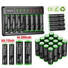 Akku Ladegerät für 1-8x AA/AAA Akkus NiMH Batterieladegerät Wiederaufladbare DE