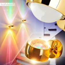 Design Wand Leuchten Wohn Schlaf Zimmer golden Up Down Strahler Flur Lampen Glas