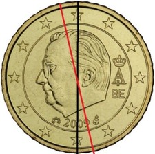 50 Euro Cent Münze 2009 Belgien Fehlprägung Stempeldrehung ca.10° Kein Replikat