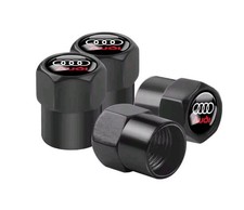 4x Ventilkappen Reifen im Audi Stil – Aluminium – Schwar