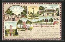 Lithographie Friedrichsfeld / Niederrhein, Wilhelm-Straße, Franzosen-Friedhof,  