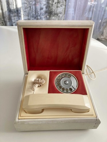 Retro telefon telefonbox weiß - retro,