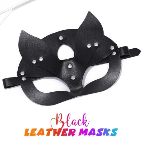 Ledermaske schwarz katzenmaske - ledermaske,