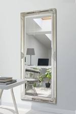 Großer silberner Wandspiegel in voller Länge verziert Vintage 168 x 76 cm abgeschrägt