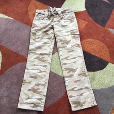 DKNY JEANS 38(36)  Camouflage Beige 100% Baumwolle Vintage Nieten Safarihose TOP