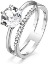 METROPOLITAN Damen Ring Silber Swarovski Steine Gr. 54