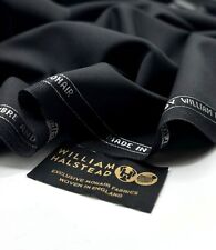 Schwarz Barathea Wolle Kind Mohair Anzugstoff von William Halstead 3,50m x 1,50m
