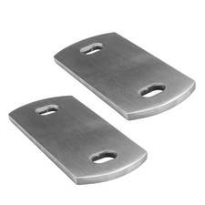 Edelstahl V2A Anschweißplatte/ Anschweißlasche/ Ankerplatte 2 Langlochbohrungen 