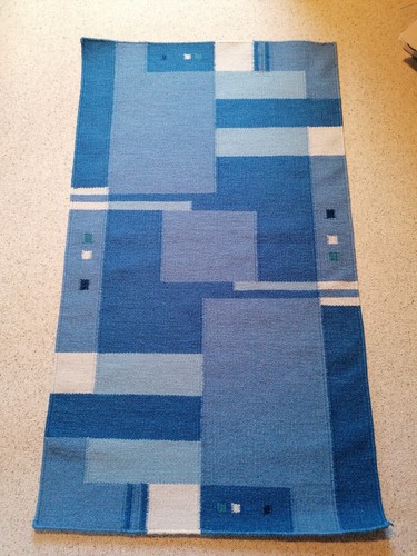 Teppich blau kariert - 2x,