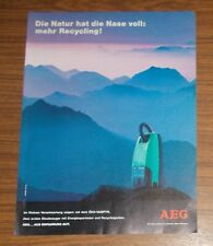 Seltene Werbung AEG ÖKO-VAMPYR Staubsauger - Mehr Recycling 1993