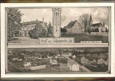 Schwepnitz i. Sa. Schloss Kirche Pfarrhaus x 1915