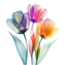 Wandbild  Blumen transparent