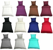 Bettwäsche Baumwolle 135 x 200 cm Uni Bettbezug Set 2 tlg 4 tlg