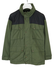 Fjallraven Jacke Herren XS Reißverschluss Versteckte Kapuze Leicht Grün Vintage