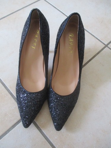 High heels schwarz glitzer - high,