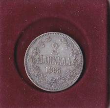 Finland 2 Markkaa 1865 Silber