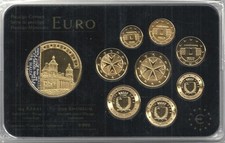 Malta Euro Prestige Coinset, Gold & Rhodium, 24 Karat Goldauflage, OVP, SELTEN 