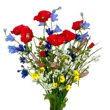 Künstlicher Blumenstrauß ca. 65cm, Gartenblumen Feldblumen Wiesenblumen BUNT