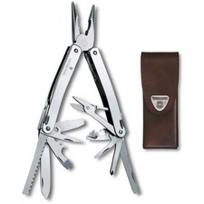 Victorinox Swiss Tool Spirit II – Multitool mit 24 Funktionen & Lederetui braun