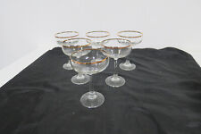 6  Gläser - Sektgläser - Sektschale  - Goldrand  Lausitz Weißwasser Design *3*