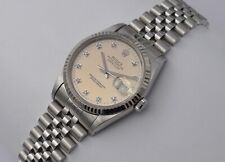 ROLEX DATEJUST EDELSTAHL/18k WEIßGOLD BRILLANTEN HERREN REF.: 16234 PAPIERE/BOX
