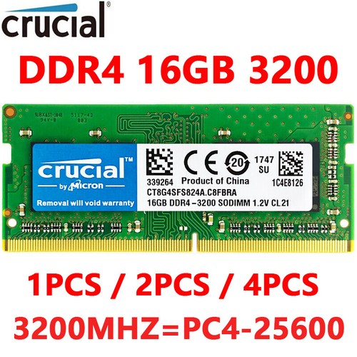 Crucial ddr4 16gb - 32gb, 64gb
