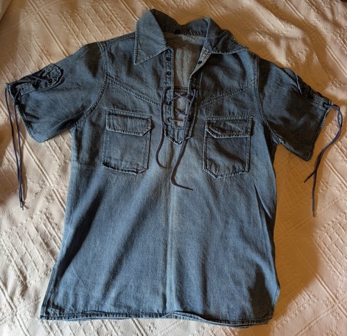 Jeanshemd damen bluse kurzarm - jeanshemd,