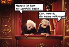 Blechschild 20x30 Muppets Waldorf & Statler mit Durchfall baden gehen
