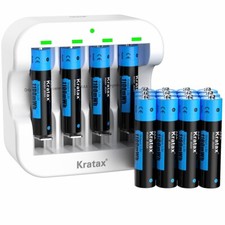 Kratax 1,5V Wiederaufladbar AAA Lithium Batterien Akku 1100mWh 1500 Ladezyklen
