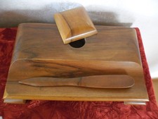 Schreibtisch Organizer Holz, Vintage, 4-teilig, Stiftablage, Briefständer etc