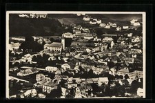 Ansichtskarte Freiwaldau /Altvatergeb., Gesamtansicht aus der Vogelschau 