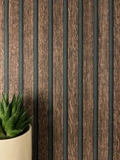 Tapete Vliestapete Braun Paneele Lamelle Streifen Holzwandpaneele Wandpaneele