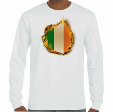 Irland Flagge Flammen Herren Irisch Tricolor T-Shirt st Patricks Tag Rugby
