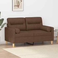 2-Sitzer-Sofa mit Zierkissen Stoff  Couch Garnitur Sofagarnitur Schlaffunktion